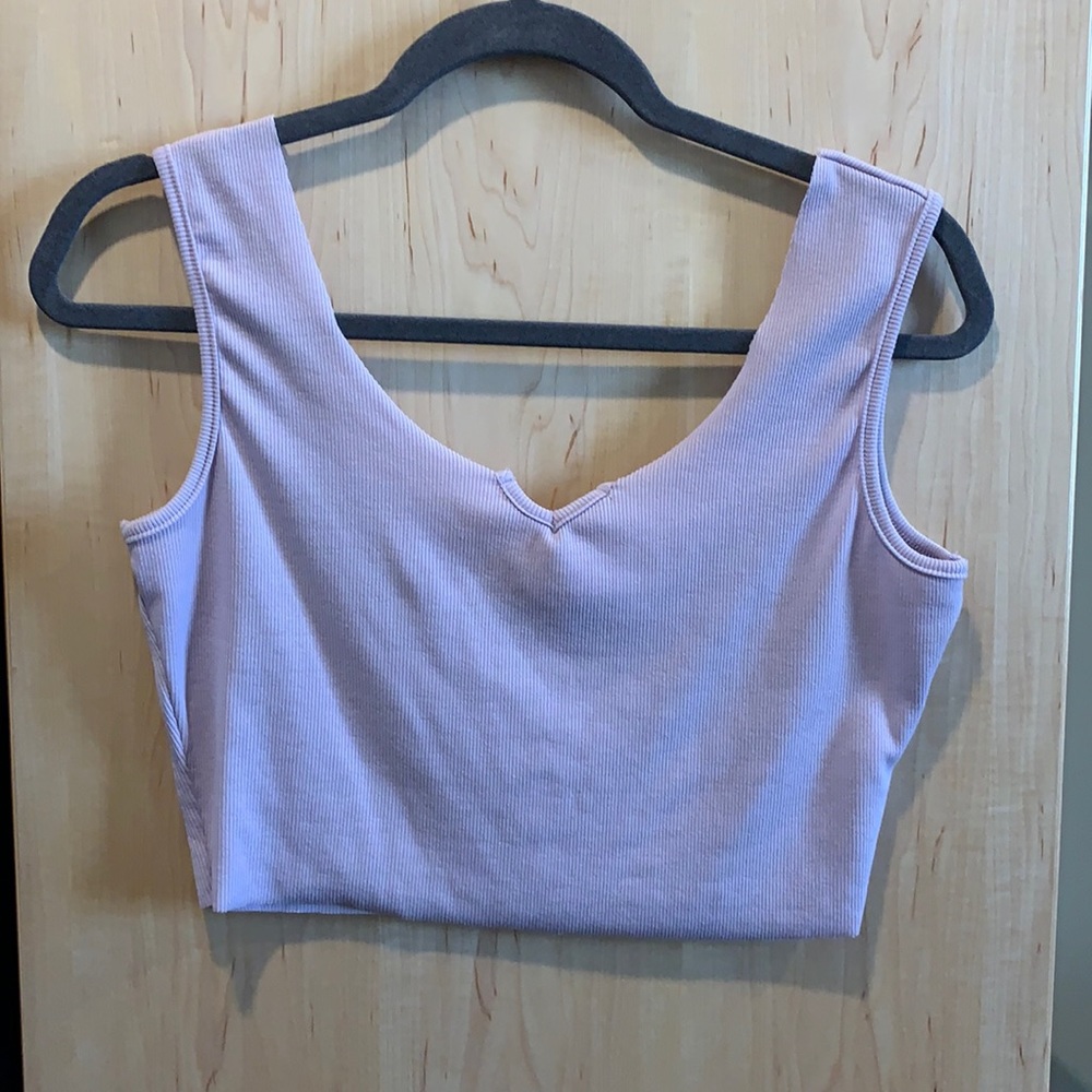 Notched Lilac Crop Top